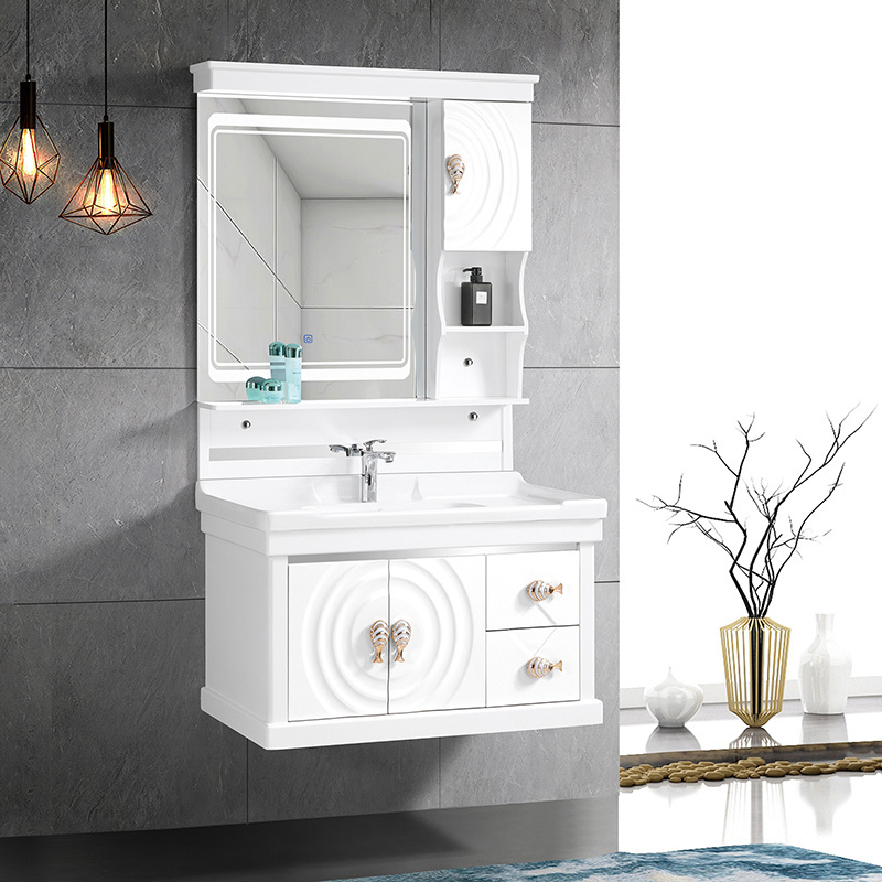 Hangzhou weimeide 2 Doors White Modern Bathroom Vanity Cabinet With Handle