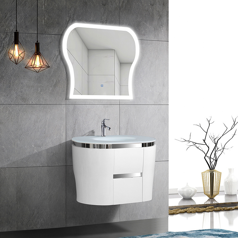 Hangzhou weimeide 2 Doors White Modern Bathroom Vanity Cabinet With Handle