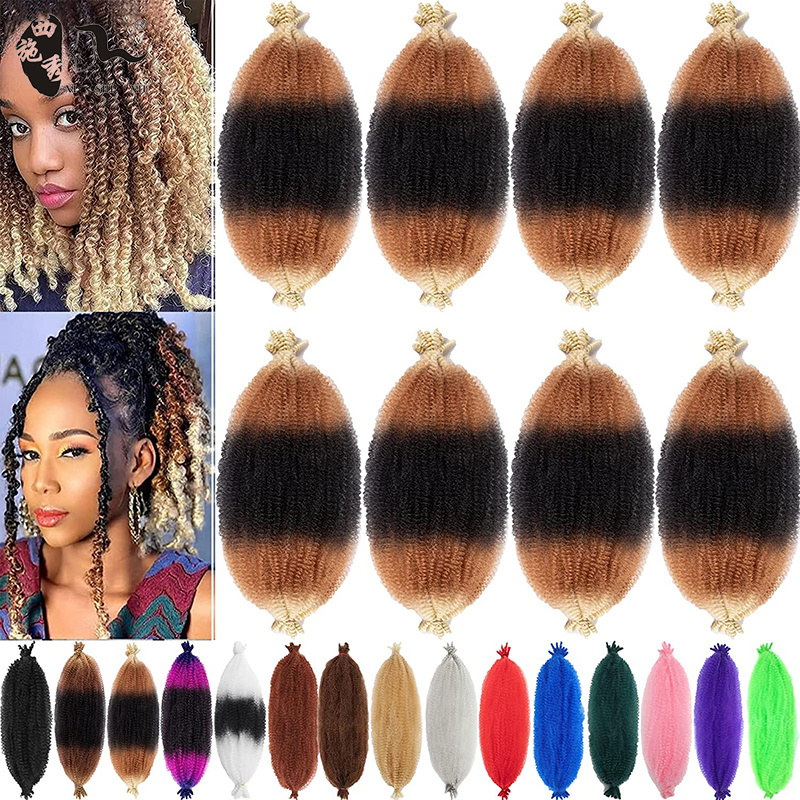 Wholesale 16 36inch Soft Fluffed Pre-Separated Springy Afro Twist Crochet Braids Hair Afro Springy Twist Marley Braid Hair