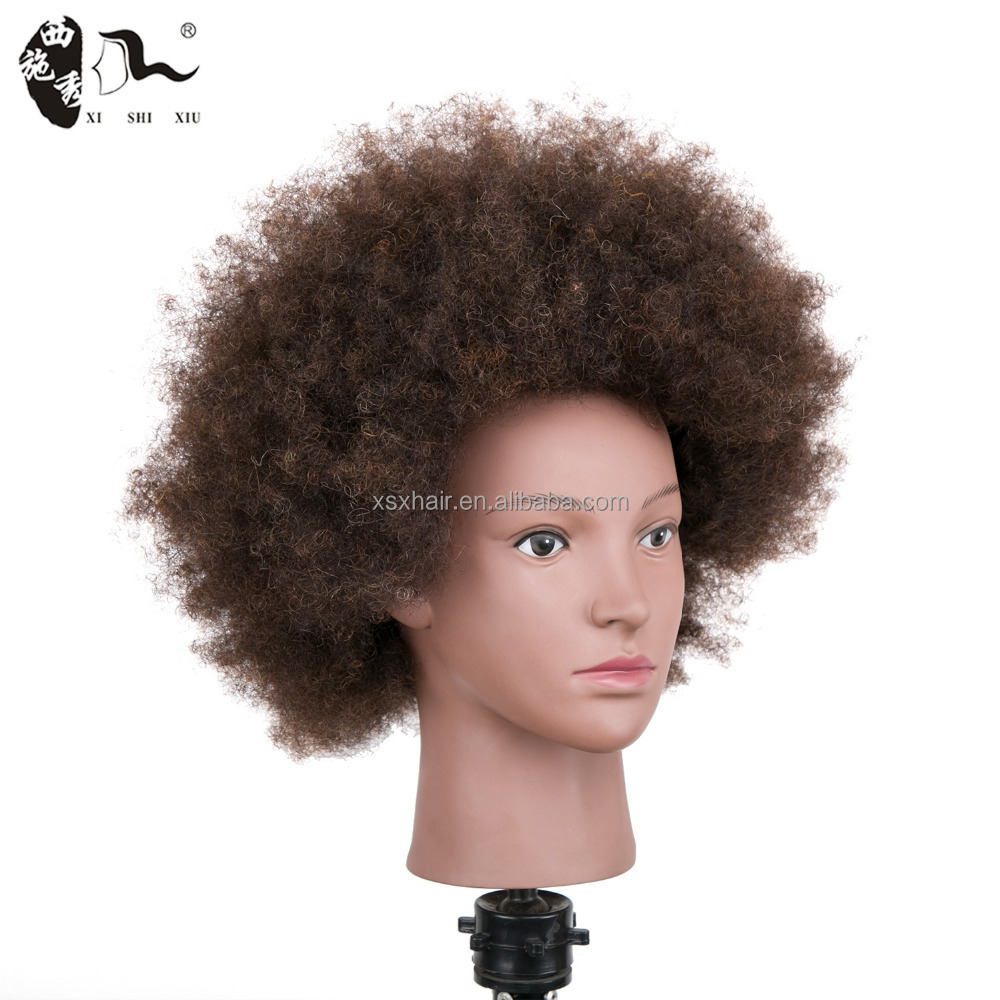 10inch salon Hairdressing Human Hair Mannequin afro Training Head with Clamp holder