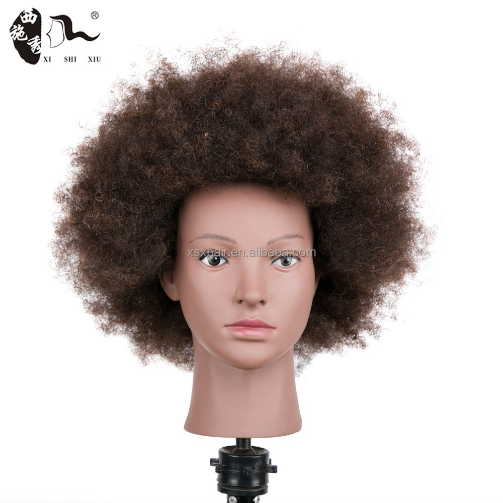 10inch salon Hairdressing Human Hair Mannequin afro Training Head with Clamp holder