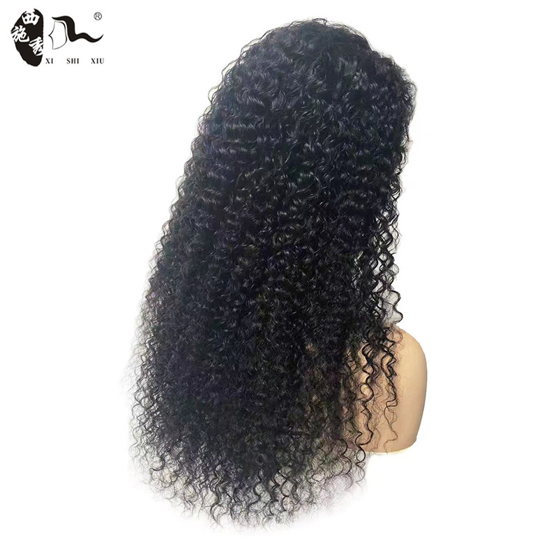 XISHIXIUHAIR Wholesale Curly Human Hair Wig 13x4 Front Lace Wig 100% Human Hair 13x6 mongolian curly frontal wig