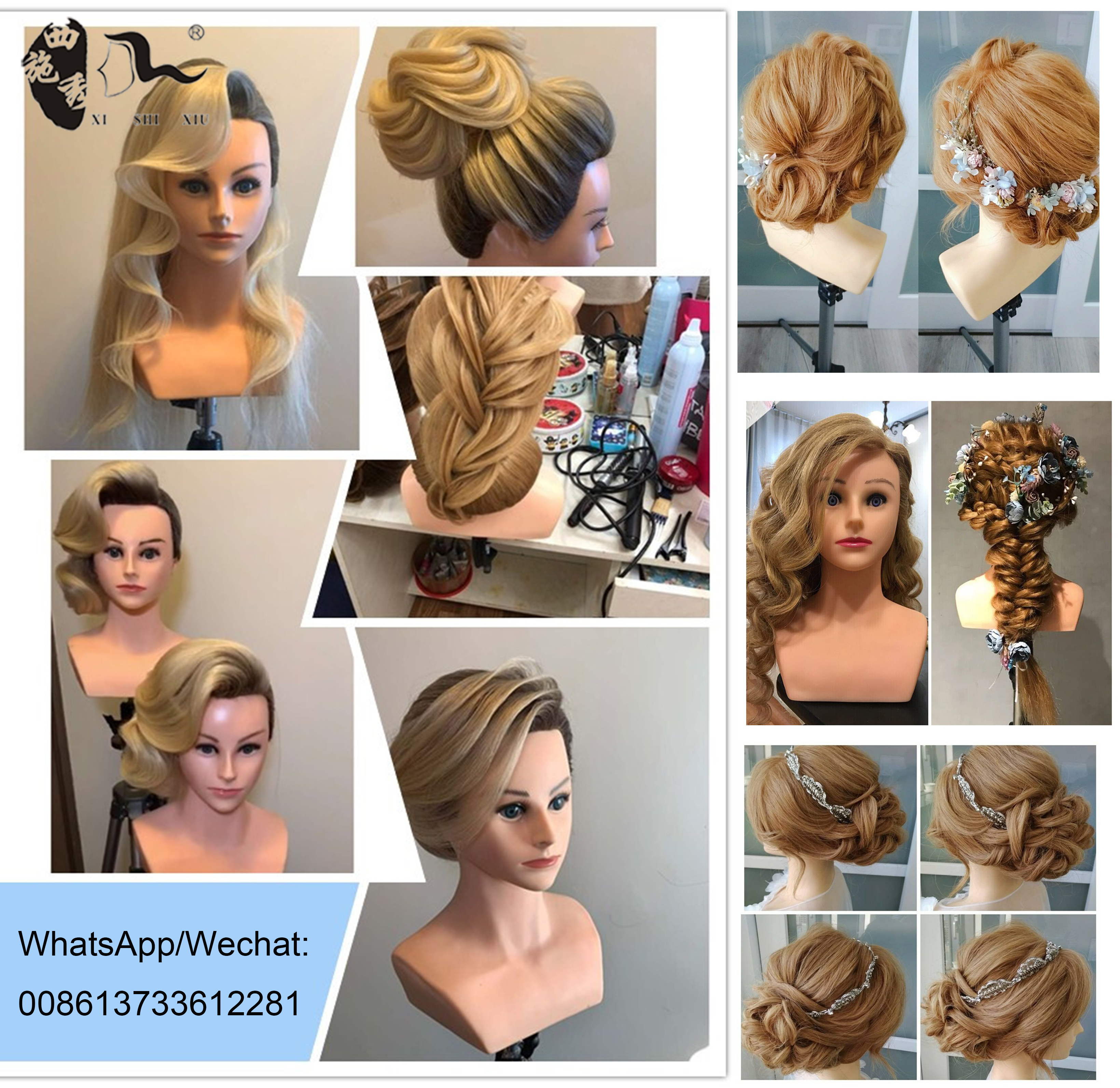 Cosmetology 100% Real Human Hair Salon Practice Hairdresser Training Head Mannequin Dummy Doll Mannequin Head With Shoulders