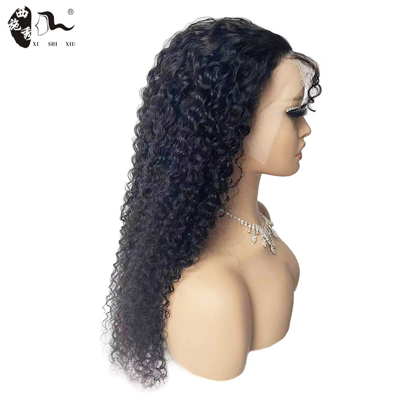 XISHIXIUHAIR Wholesale Curly Human Hair Wig 13x4 Front Lace Wig 100% Human Hair 13x6 mongolian curly frontal wig