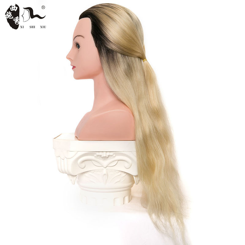 Cosmetology 100% Real Human Hair Salon Practice Hairdresser Training Head Mannequin Dummy Doll Mannequin Head With Shoulders