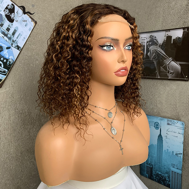 Most Expensive Afro Curly Wigs Natural Hairline 180% Density Remy Human Hair For Black Women wholesale short lace front bob wig