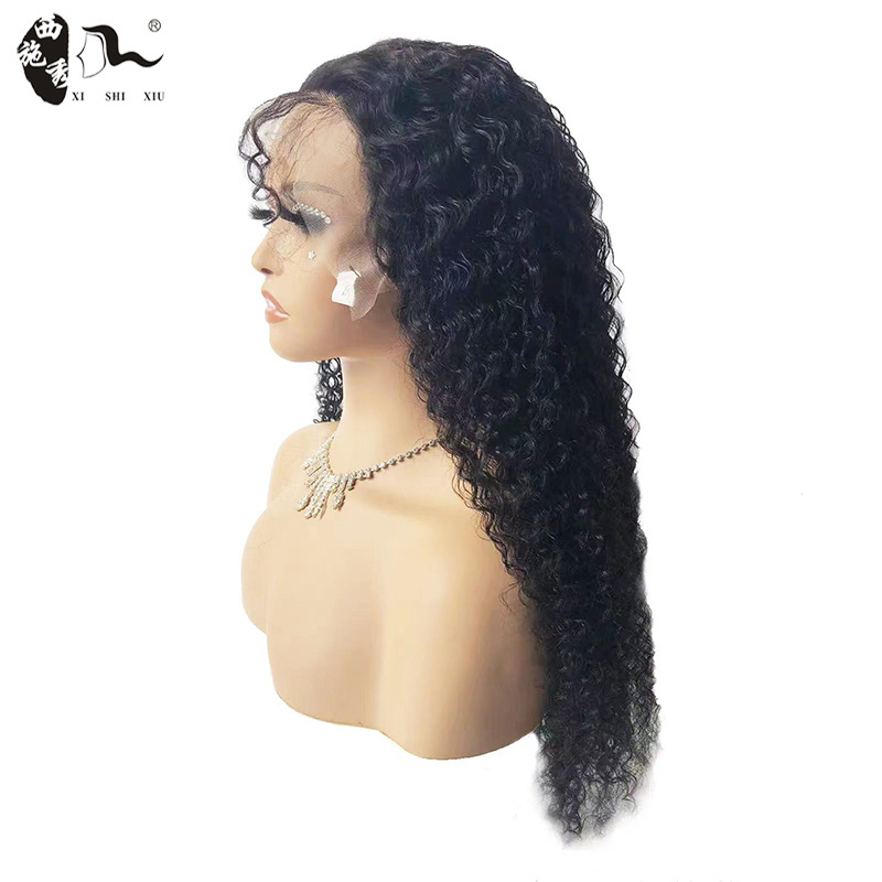 XISHIXIUHAIR Wholesale Curly Human Hair Wig 13x4 Front Lace Wig 100% Human Hair 13x6 mongolian curly frontal wig