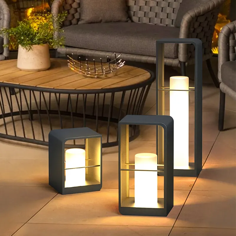 Modern Outdoor Decoration Lighting For Garden Ip65 Waterproof Villa Courtyard Decor Solar Floor Lamp