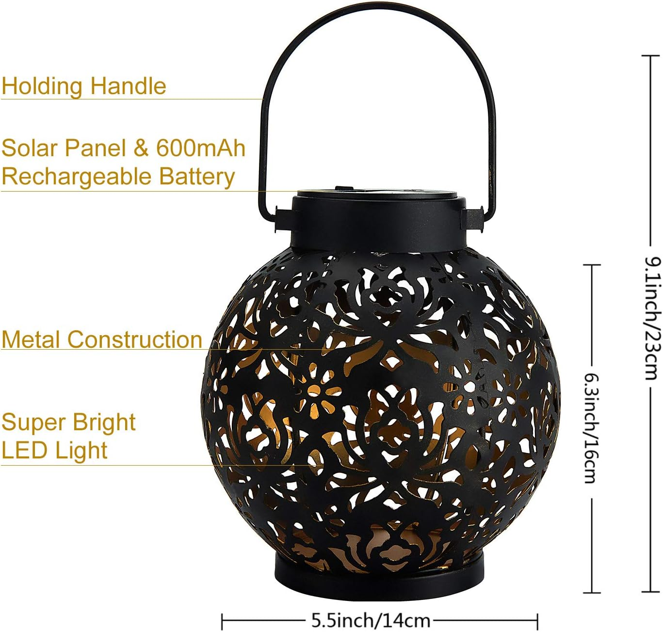 Outdoor Solar Hanging Lantern Lamps Decorative Christmas Light for Patio Courtyard Lawn Waterproof Solar Garden Landscape Lights