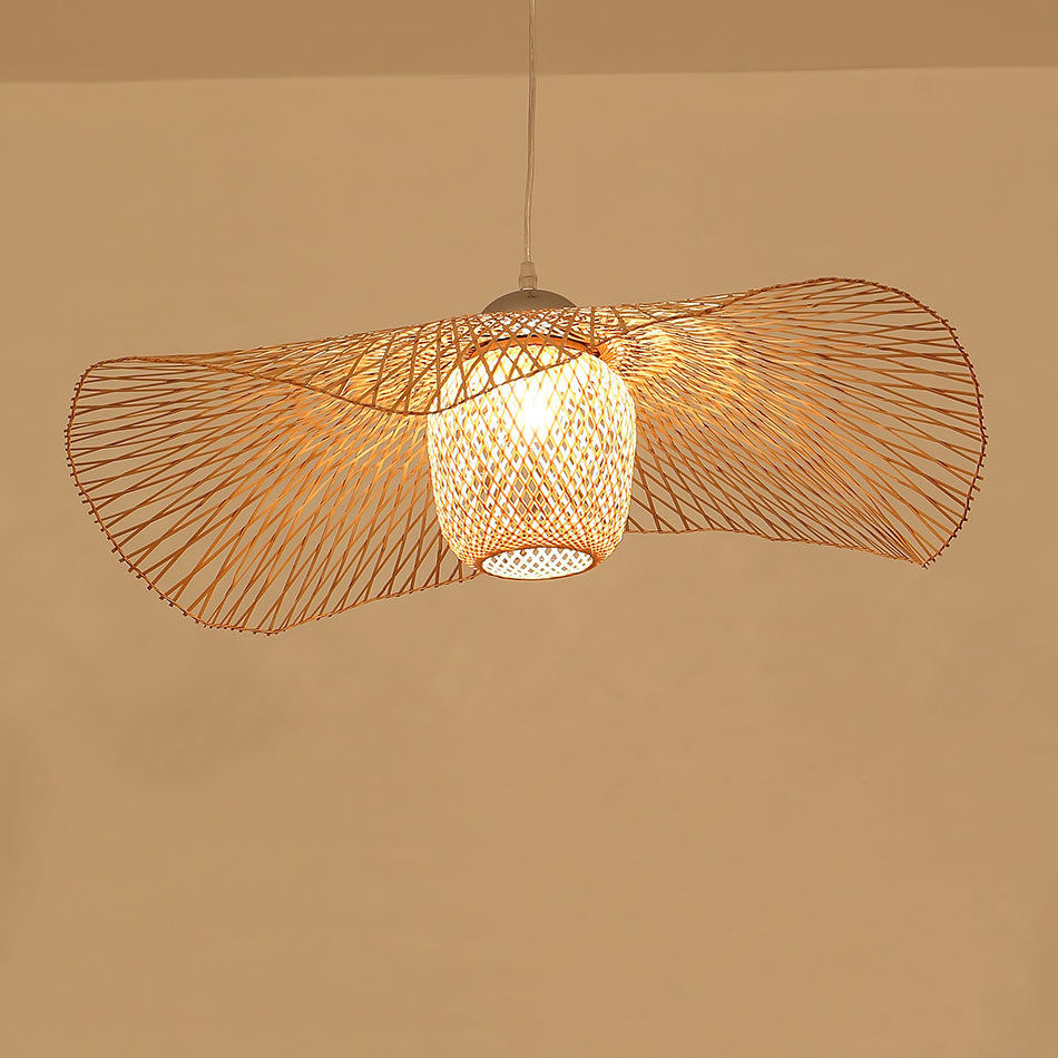 High quality handmade bamboo lampshade home decor wicker antique chinese pendant light for ceiling