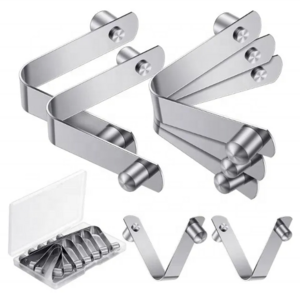 Custom V Shape Push Pole Clips Spring Tent Lock Flat Metal Clamps