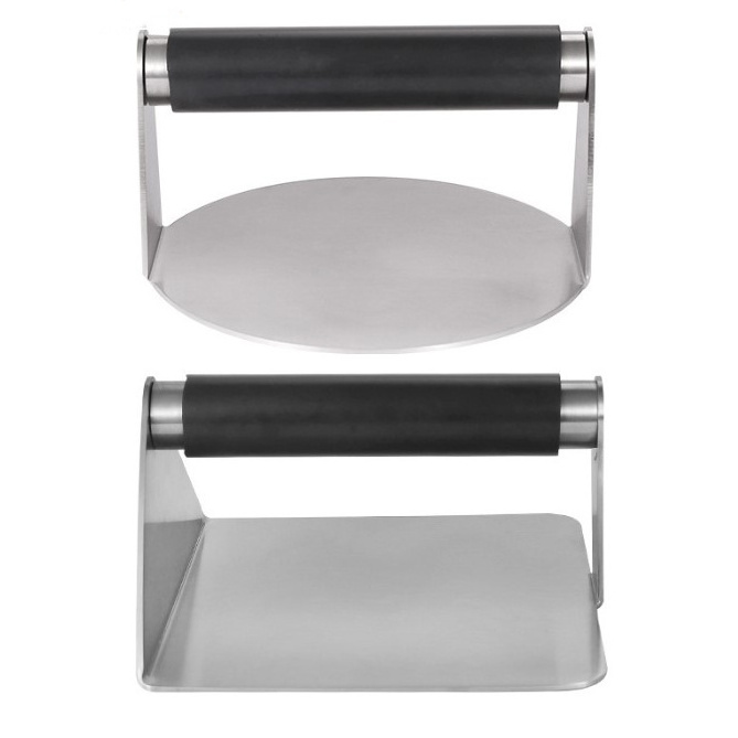 5'' round stainless steel 304 plastic handle burger press