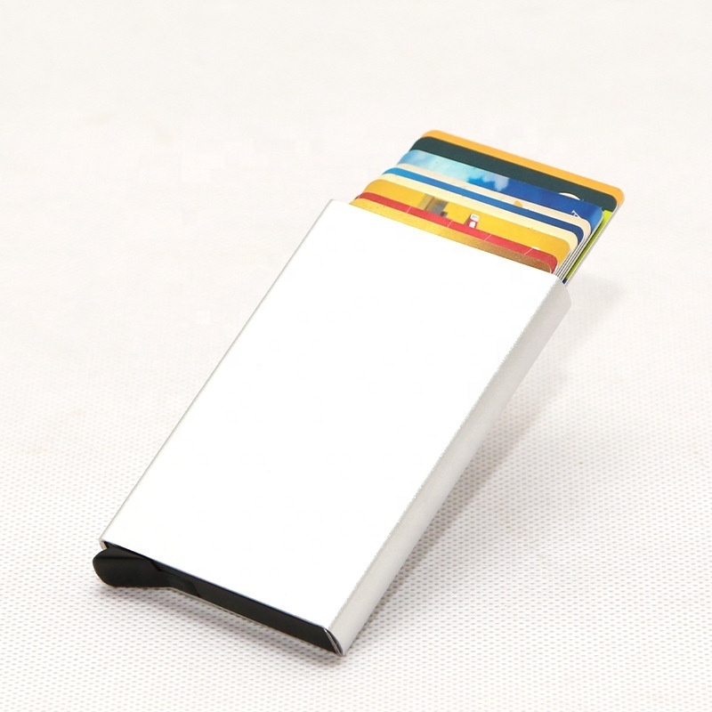 Hot Sale Wholesale metal aluminum alloy anti-RFID card Automatically pop up credit card business card holder