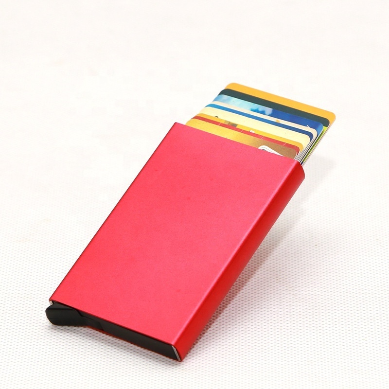 Hot Sale Wholesale metal aluminum alloy anti-RFID card Automatically pop up credit card business card holder