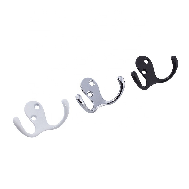 Heavy Duty Double Prong Coat Hooks Wall Mounted with 56 Screws Retro Double Hooks Utility Hooks for Coat Scarf Bag Towel Key