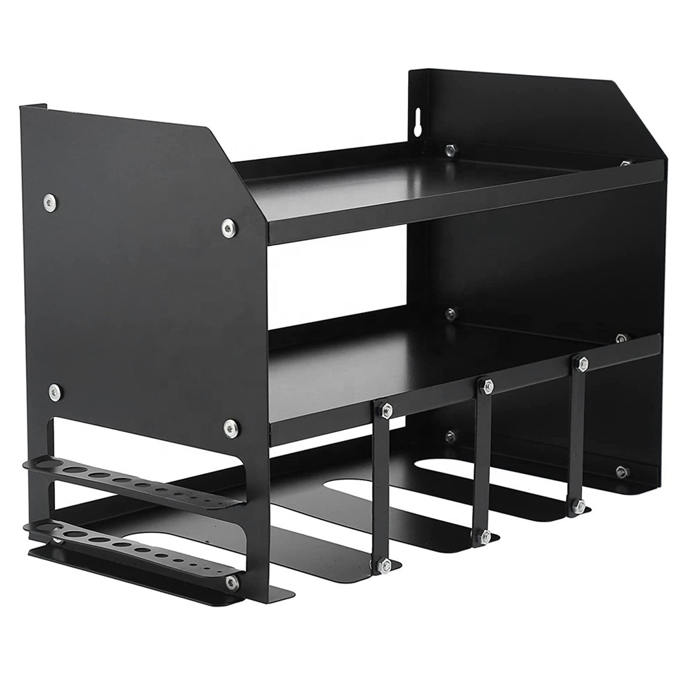 customized black carbon steel Wall mounted cordless drill power tool  organizer holder storage metal rack