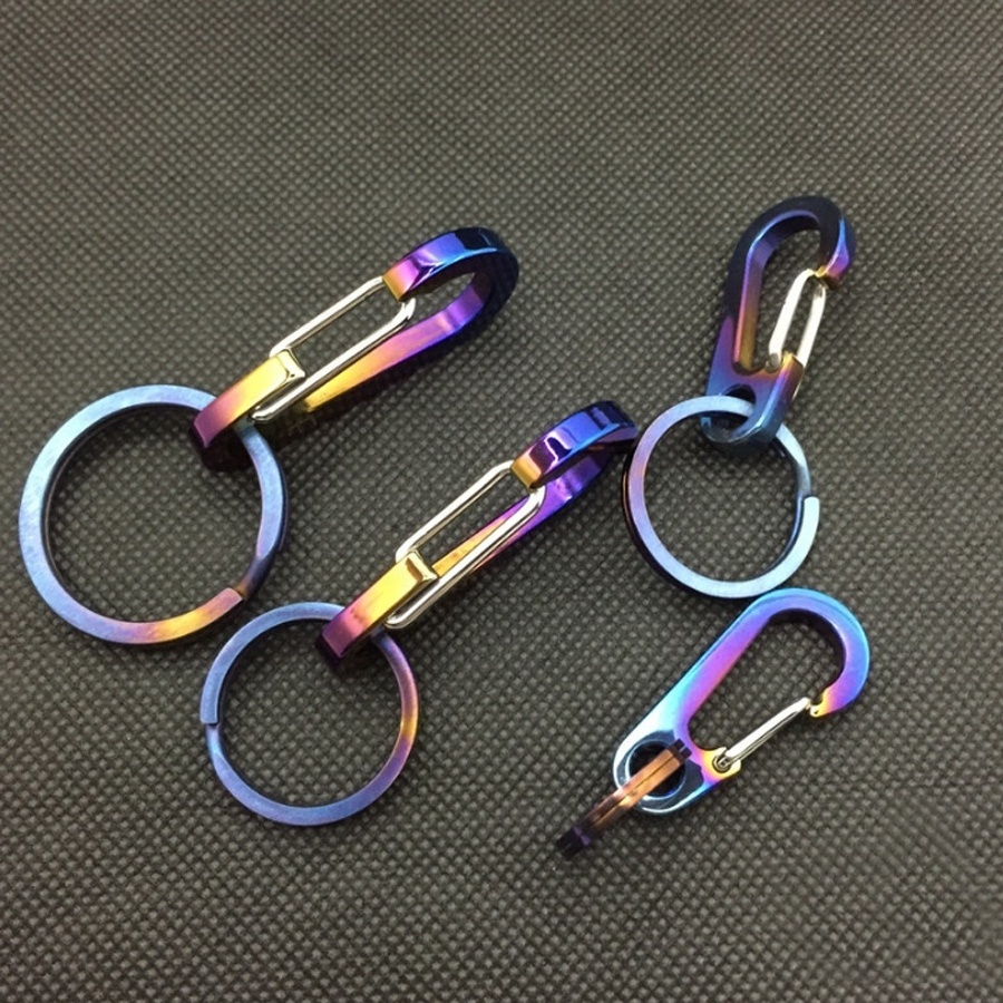 Colors EDC outdoor carabiner titanium keychain hook