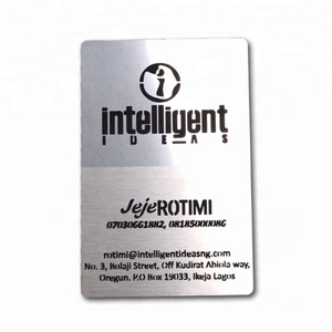 stainless steel engrave silver metal business card brushed