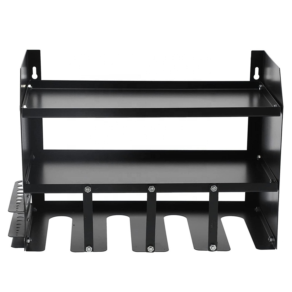 customized black carbon steel Wall mounted cordless drill power tool  organizer holder storage metal rack