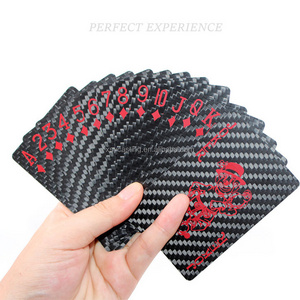 Popular Table Game Waterproof Luxury Carbon Fiber Playing Poker Cards with Customized Logo