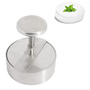 Burger press adjustable hamburger patty maker with 100pcs wax patty papers 304 stainless steel