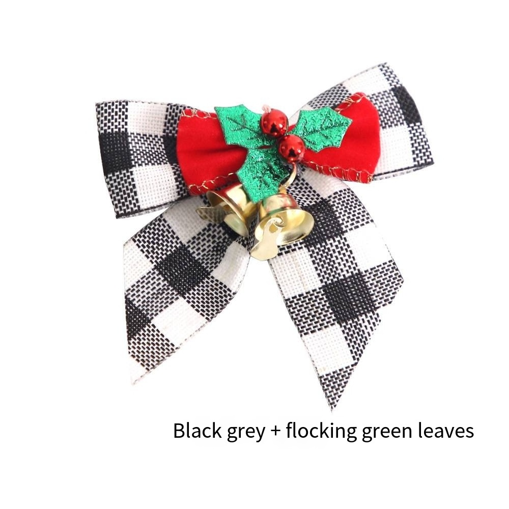 Christmas bells bow decorative tie Christmas tree hanging accessories red and green striped bow tie