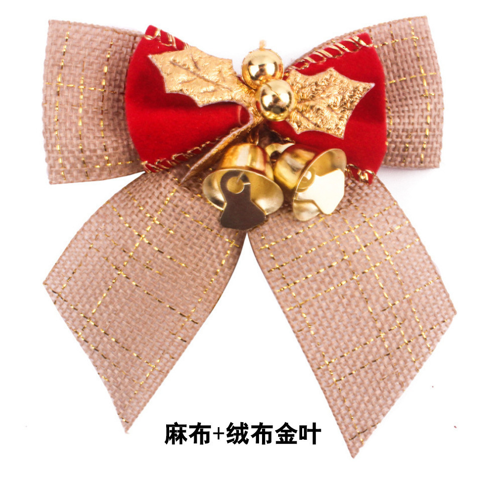 Wholesale New Arrival Mini Christmas Bell Bow Elegant Garland Pendant for Tree Decorations and Gift Box Accessories