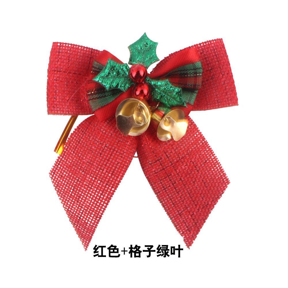 Wholesale New Arrival Mini Christmas Bell Bow Elegant Garland Pendant for Tree Decorations and Gift Box Accessories