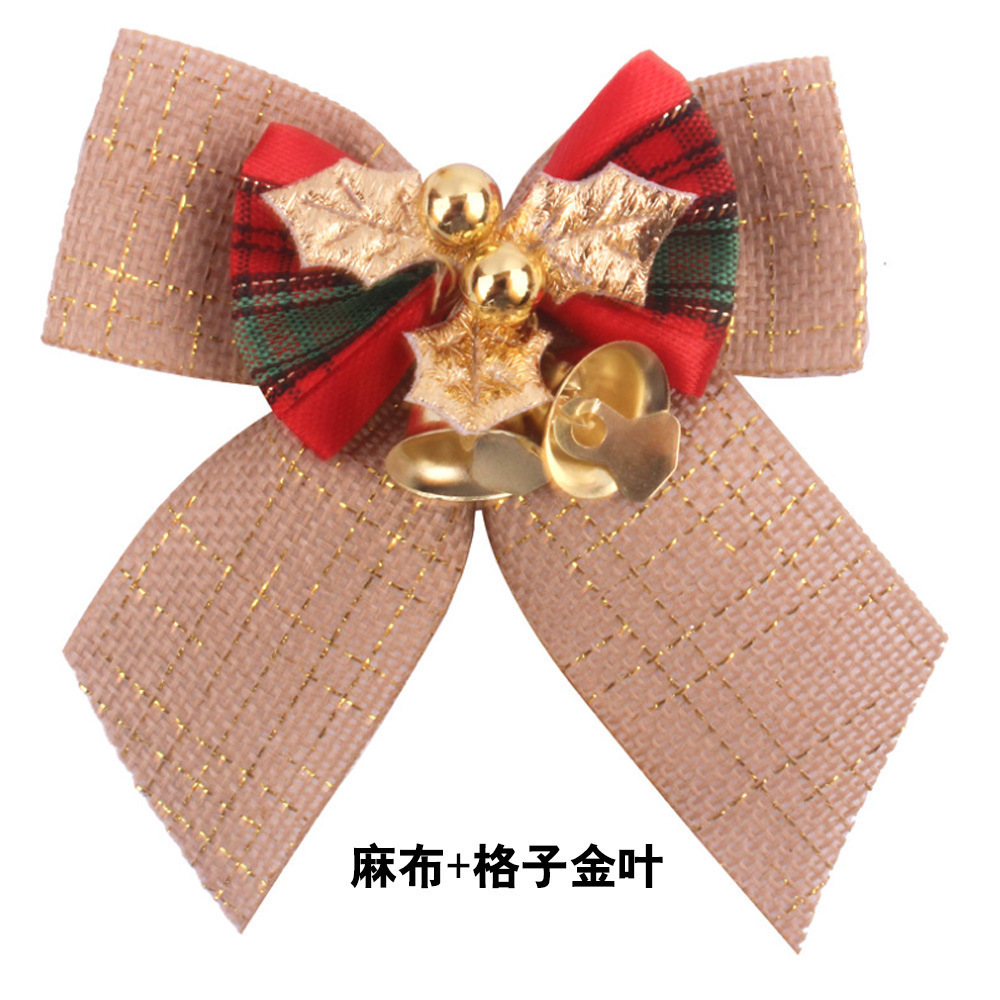 Wholesale New Arrival Mini Christmas Bell Bow Elegant Garland Pendant for Tree Decorations and Gift Box Accessories