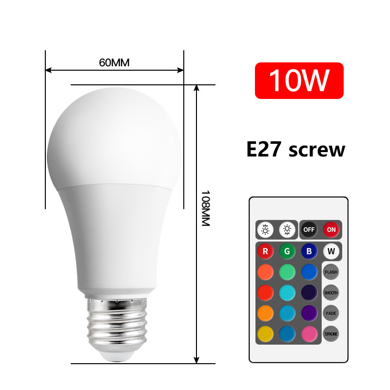 Waterproof and energy-saving LED remote control color-changing bulb 110V220V ambient light RGB color bulb