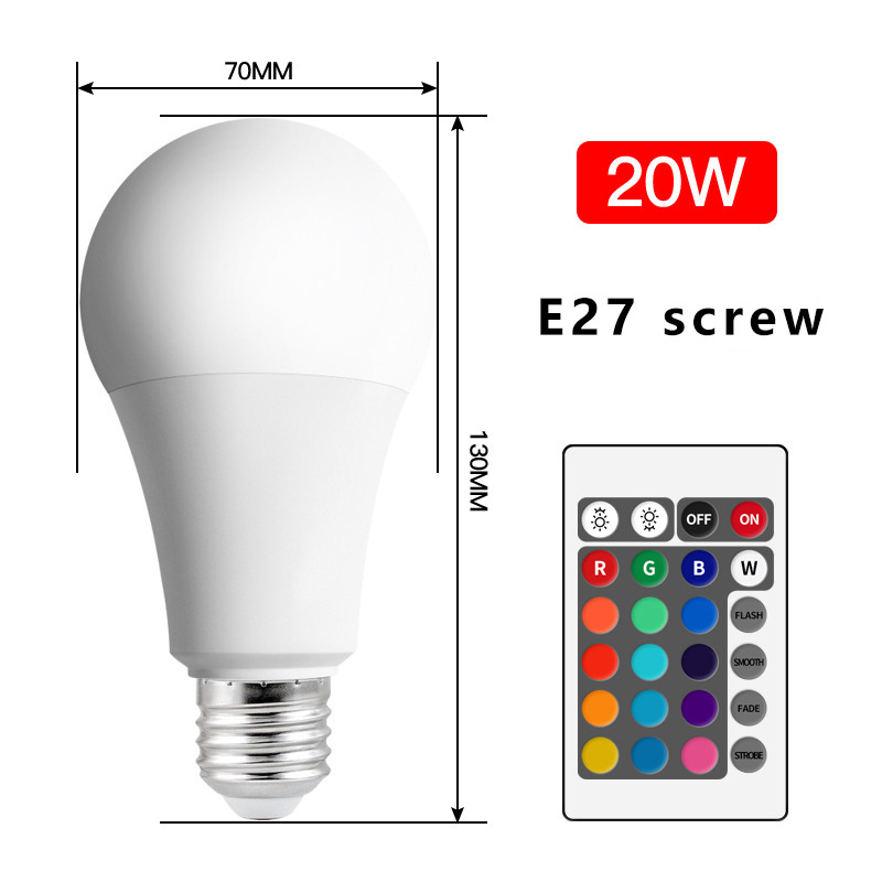 Customized Multi color sound control E27 smart wifi lamp 15w 20w energy saving spot bulb  light RGB bulb