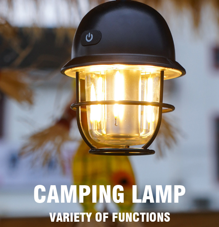 Outdoor camping camping lights tent lights rechargeable retro portable hookable super long battery life