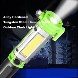 High-Quality COB Work Light with LED Magnetic Safety Hammer Car Mount High-Beam Flashlight Emergency Light