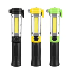 High-Quality COB Work Light with LED Magnetic Safety Hammer Car Mount High-Beam Flashlight Emergency Light