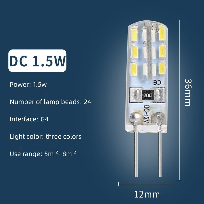 Customized g4 dimmable filament led bulb2.5w 4W 2.5w led filament bulb p45 24v