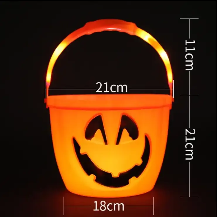 Newish Halloween LED Flash Candy Bucket Lights Decorations Pumpkin Bucket for Trick or Treat Props Halloween Party