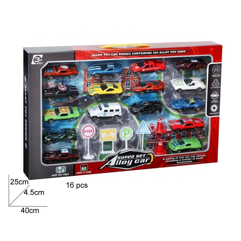 Wholesale 1:64 Hot Free wheel Die Cast Car With Map Sliding Friction Metal Model Alloy Car Toy For Children