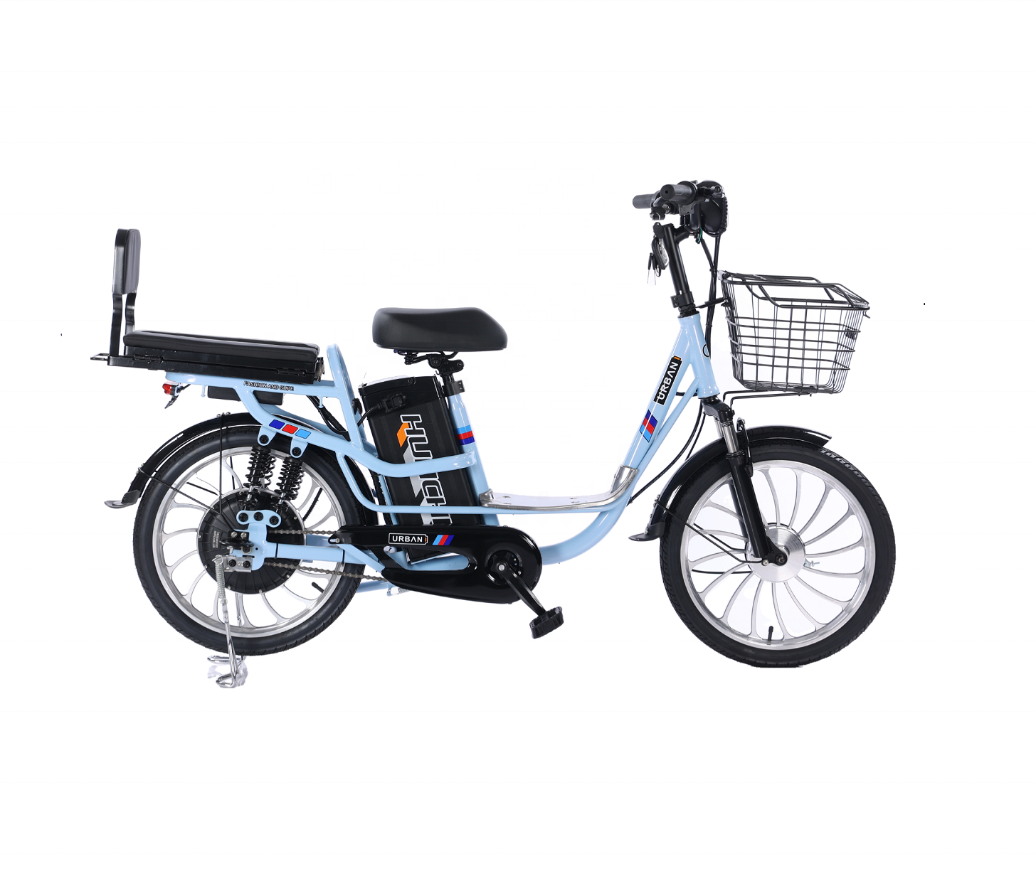 Well Made 20 Inch 500W Step Through Electric Hybrid Family City E Bike Tandem Bicycle, 2 Seat 2 Passenger Lady Ebike