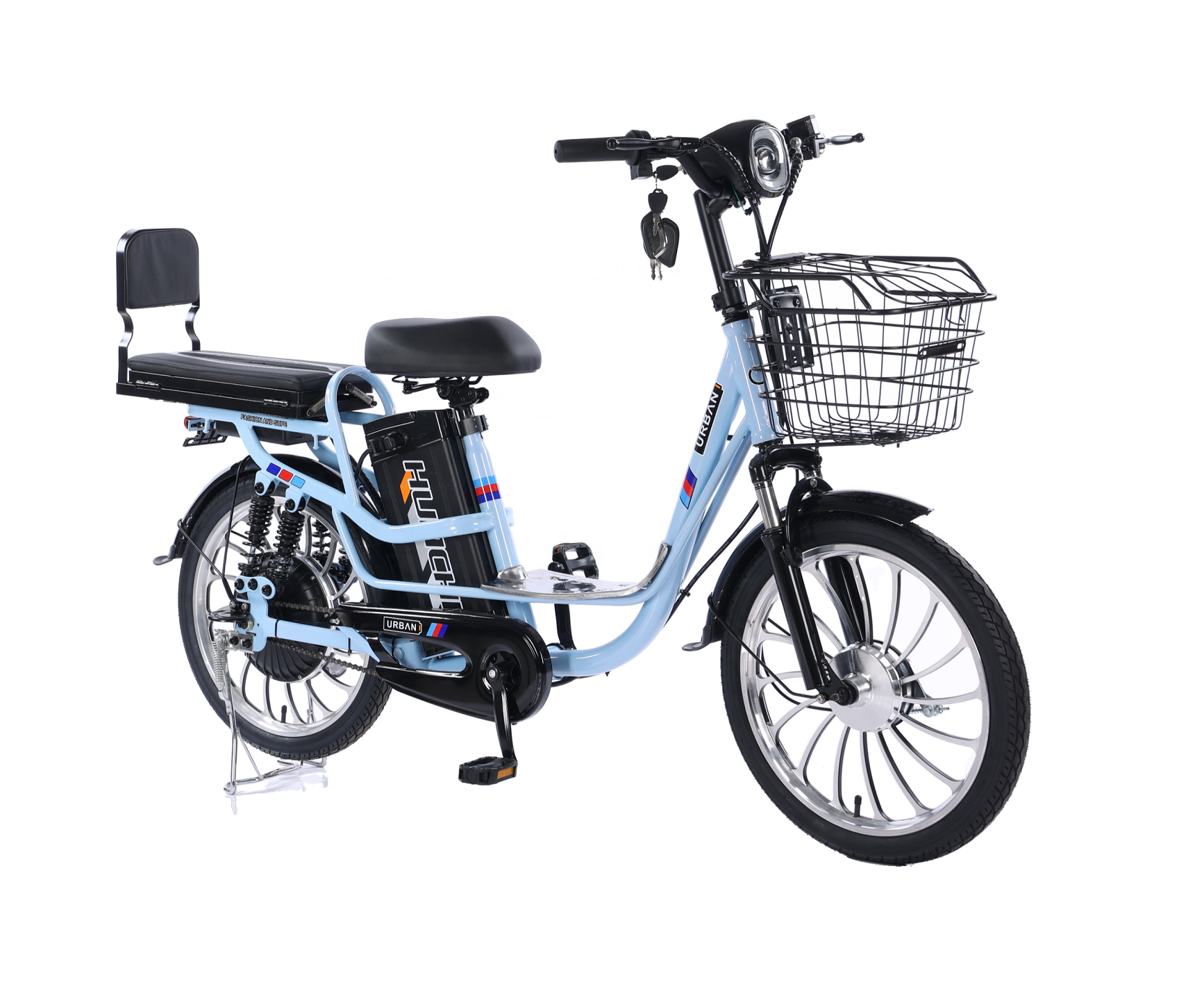 Well Made 20 Inch 500W Step Through Electric Hybrid Family City E Bike Tandem Bicycle, 2 Seat 2 Passenger Lady Ebike