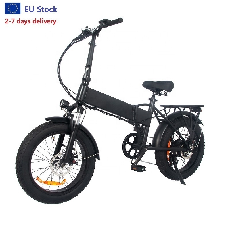 China Factory Eu Warehouse High Speed 20 Inch 500W Battery Folding Bike Electric Bicycle Fat Tire E Bike For Wholesales