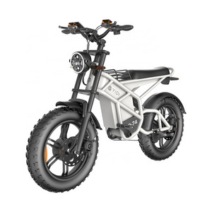 New 20 Inch Drive Motor Ebike Full Suspension Fat Tire E Bike 1500W Long Range Electric Mountain Bike E Bike For Adults