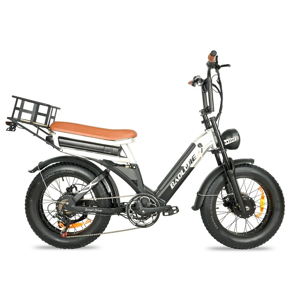 Low Price Fat Tire E Bike Dual Battery Ebike Full Suspension Electric Mountain Bike Dual Motor Bicycle Fat Tire Beach Cruiser