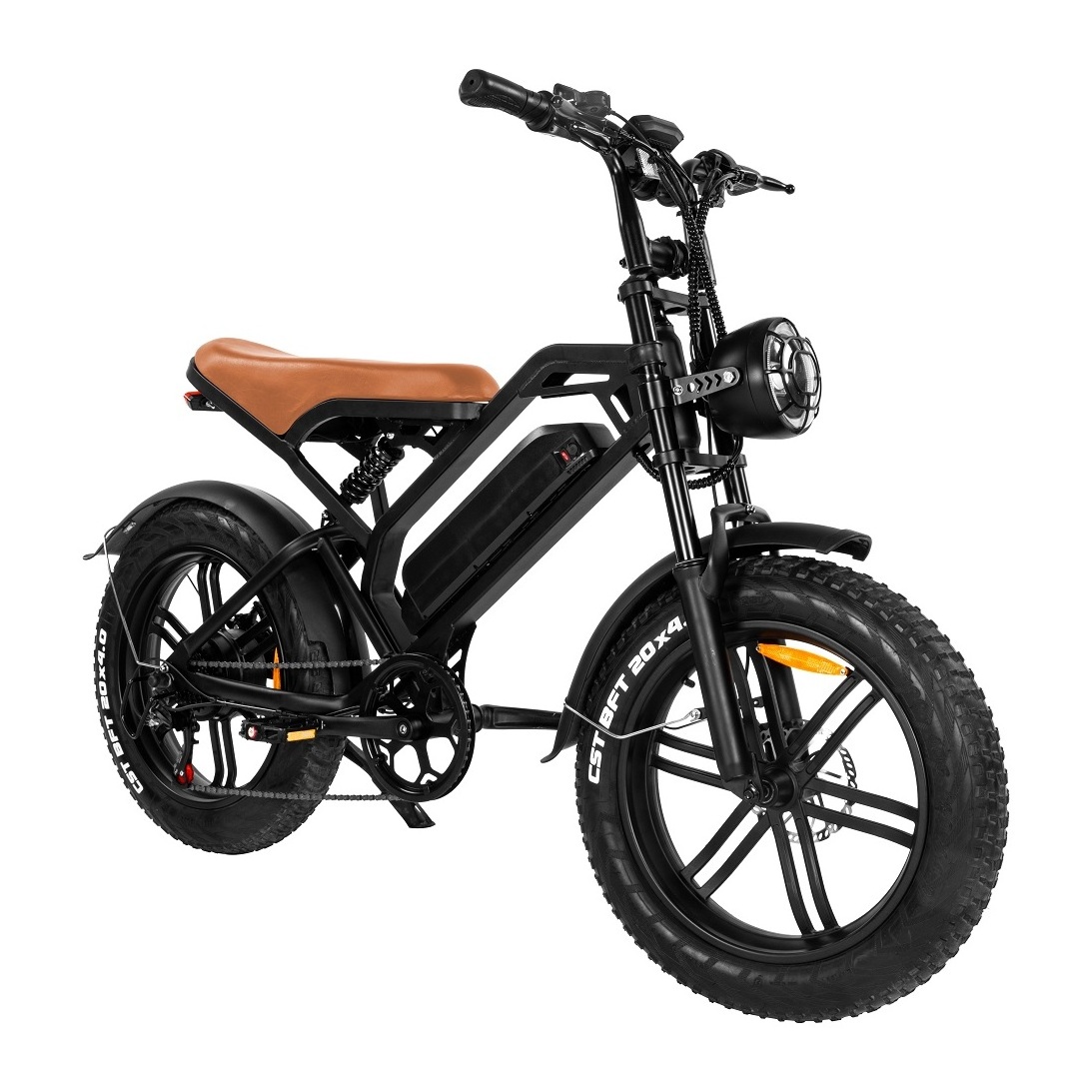 EU USA Warehouse Retro 7 Speed 20 Inch Bike fat tire Mountain Ebike V20 Electric Sport Snow Hybrid Fat Bike For Adult