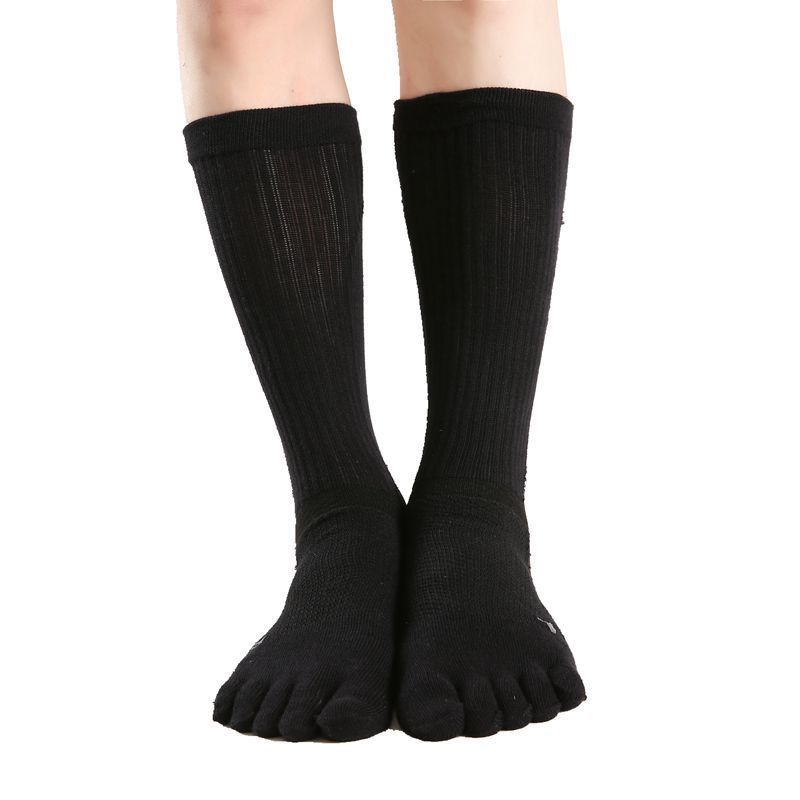 Long tube five finger socks, pressure sports running socks, marathon calf compression socks