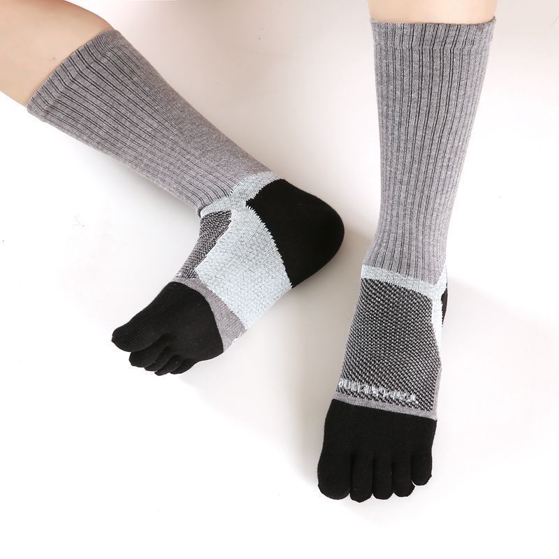 Long tube five finger socks, pressure sports running socks, marathon calf compression socks