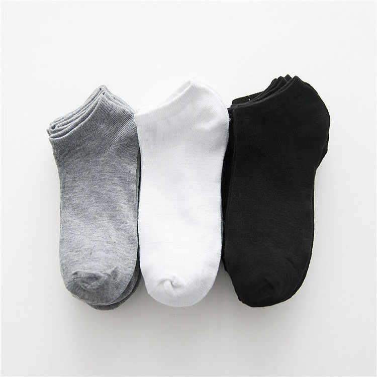 Socks wholesale bulk production disposable cheap low cut ankle socks black white gray men business socks in box