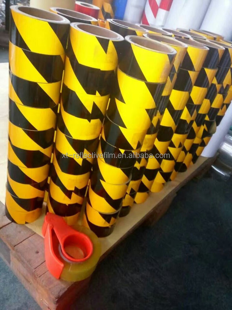 Hazard warning Black and Yellow reflective tape roll, tiger tape