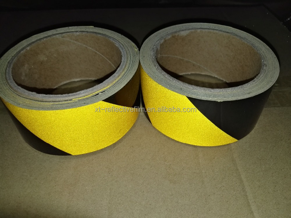 Hazard warning Black and Yellow reflective tape roll, tiger tape