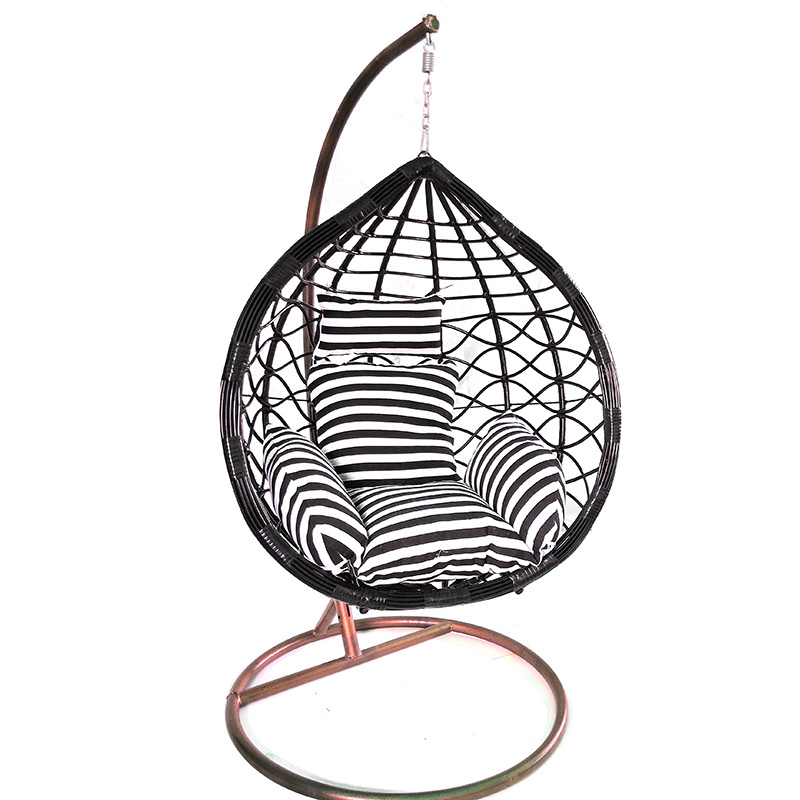 2022 ABS company hot sale rattan hanging egg chair thick rattan with footrest with raincover