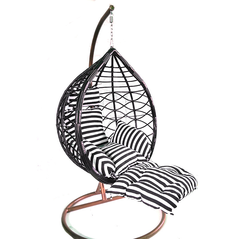 2022 ABS company hot sale rattan hanging egg chair thick rattan with footrest with raincover